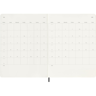 MOLESKINE Wochen-Notizkalender 26/27 DSB18WN4Y27 18M liniert SC schwarz 19x25cm