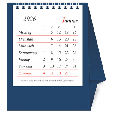 NOVOS Calendario Pro Bristol D. 2026 509049 1M/1P blu scuro DE 11.5x14cm