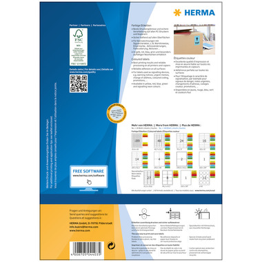 HERMA Étiquettes SPECIAL 210x297mm 4403 bleu,perm. 100 pcs./100 flls.