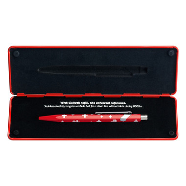 CARAN D'ACHE Kugelschreiber Totally Swiss 849.053 rot/weiss, mit Metalletui