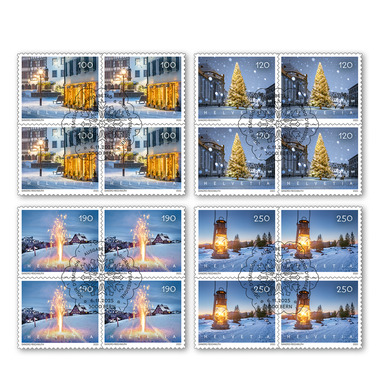 Viererblock-Serie «Weihnachten» Viererblock-Serie (16 Marken, Taxwert CHF 26.40), selbstklebend, gestempelt