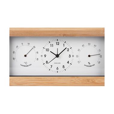 KARLSSON Klassischer Wecker Neat Rectangle Bambus / Weiss