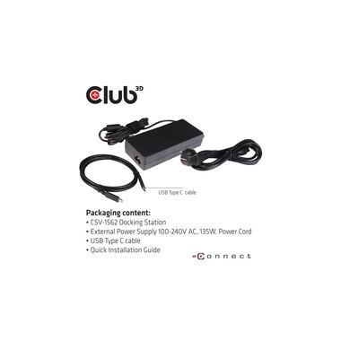 Club 3D Docking Station CSV-1562 USB-C 3.2 Gen1 Triple 4K