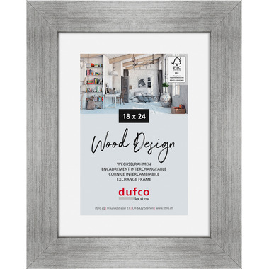 DUFCO Holz-Bilderrahmen 18x24cm 1610.80068 Larisis silber