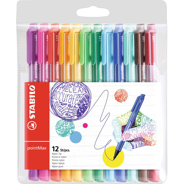 STABILO Fineliner PointMax 0.8mm 488/1201 12 Farben