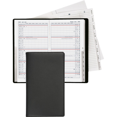 BIELLA Agenda Luzern pelle 2026 852562020026U 1M/2P nero ML 8.7x15.3cm
