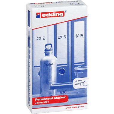 EDDING Permanent Marker 3000 1.5-3mm 3000-2 rot, 10 Stück