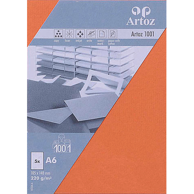 ARTOZ Karten 1001 A6 107326145 220g, hummerrot 5 Blatt