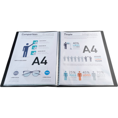 EXACOMPTA Livre présentation A4 8511E noir 10 sacs