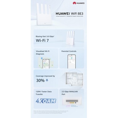 HUAWEI WiFi BE3 - Wi-Fi 7 Router White