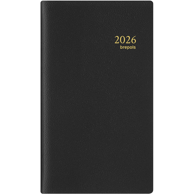 BREPOLS Agenda Interplan Genova 2026 0.736.2051 1W/1S schwarz 8.9x16cm