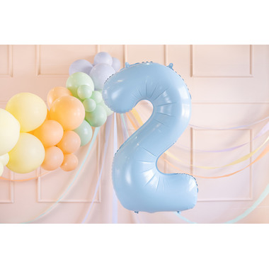 PARTYDECO Ballon en plastique no. 2 72cm FB230P2001J bleu clair