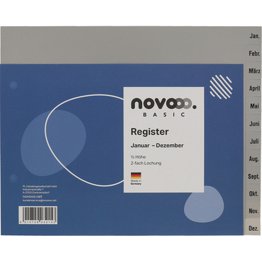 NOVOOO Répertoires PP 1/2 haut 40966 gris Jan-Dez DE