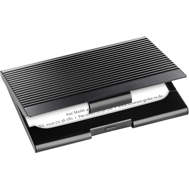 SIGEL Visitenkarten-Etui matt VZ134 Metall, 20 ST. Black