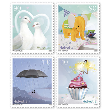 Timbres Série «Occasions spéciales» Série (4 timbres, valeur d'affranchissement CHF 4.00), autocollant, non oblitéré