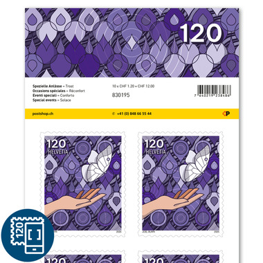 Briefmarken CHF 1.20 «Trost», Bogen mit 10 Marken