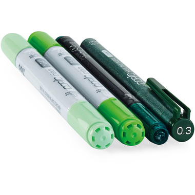 COPIC Marker Ciao 22075644 Doodle pack Green, 4 Stück