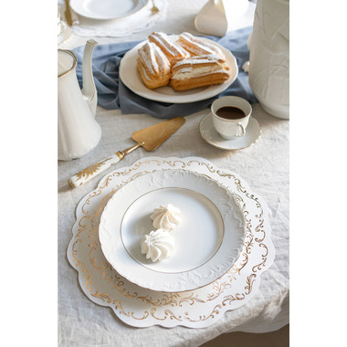 PARTYDECO Tischsets 35.5cm PPT11-008 weiss/gold 6 Stück