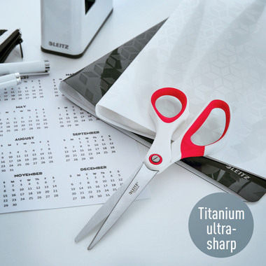 LEITZ Ciseaux titan WOW 5319-20-26 blanc/rouge 20.5 cm