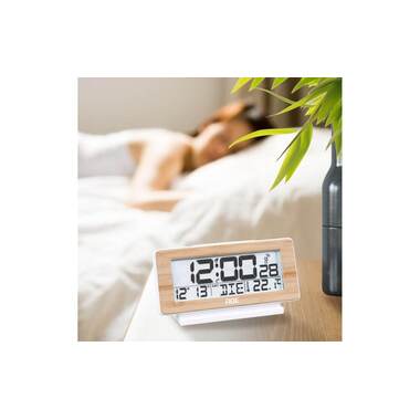 ADE digital alarm clock with temperature and date display