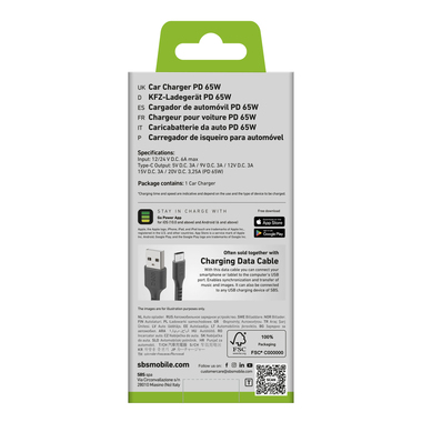 Chargeur de voiture USB-C rapide PD également pour iPhone | SBS