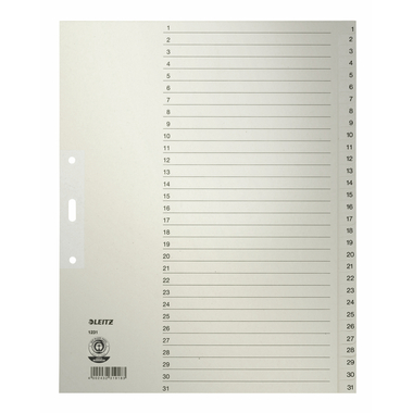 LEITZ Register Tauenpapier A4+ 1231-00-85 weiss 1-31