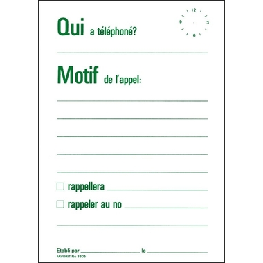 FAVORIT Bloc notes A6 3305 blanc 60 feuilles