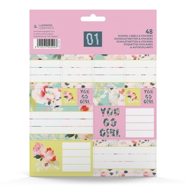 ROOST Etiquettes école Flower Sport 505903 mix 16x1x21cm