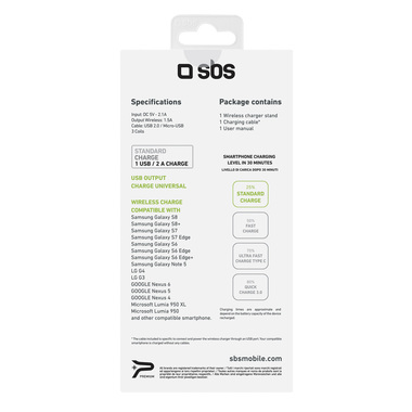 Caricatore da tavolo wireless SBS per smartphone
