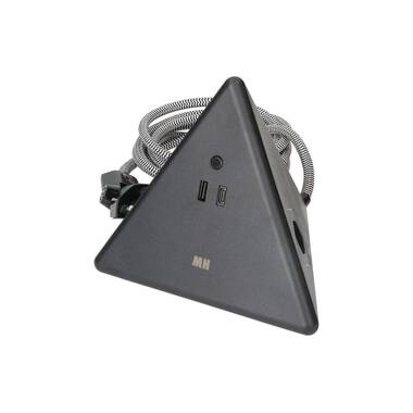 Max Hauri Steckdosenleiste Pyramide, Schwarz 2x T13, USB A+C 18W