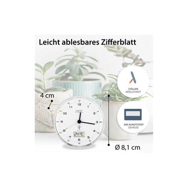 ADE Funkwecker 8.1 x 4 cm, Weiss