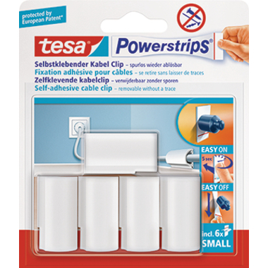 TESA Powerstrips Kabel-Clip 580350001 bis 8mm Kabelstärke 5 Stück