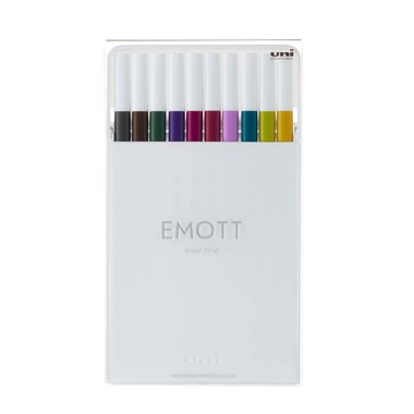 UNI-BALL Fineliner Emott 0.4mm PEM-SY_10C_NO.3 calmtone 10 Stück
