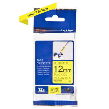 PTOUCH Flexitape lamin. schwarz/gelb TZe-FX631 zu PT-550 12 mm