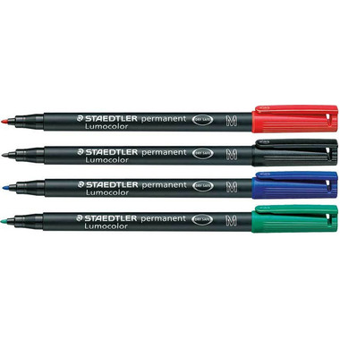 STAEDTLER Lumocolor permanent M 317 WP4 4 Farben ass.