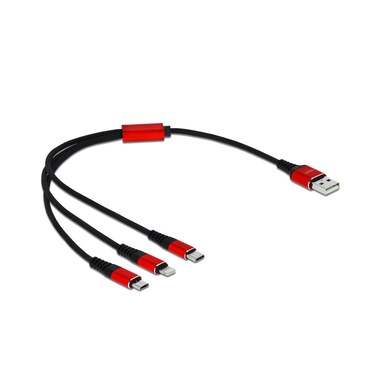 Delock cavo di ricarica USB USB-A /-C/Micro-USB B/Lightning 0,3 m