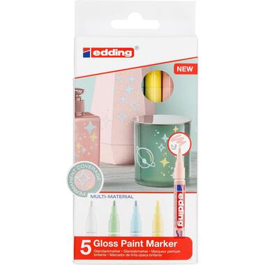 EDDING Gloss Paintmarker 751 1-2mm 751-E5-pas pastello 5 pezzi