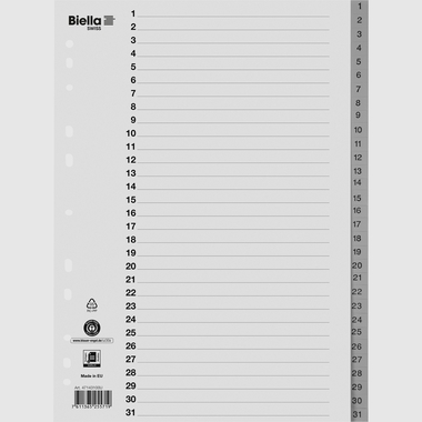 BIELLA Register PP A4 47143100U grau 1-31