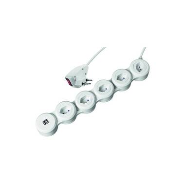 STEFFEN Steckdosenleiste SNAKE 5x T13 + 2x USB-A mit Schalter