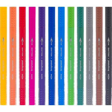BRUYNZEEL Fineliner/Brushpen Set 60325012 assortiert 12 Stück