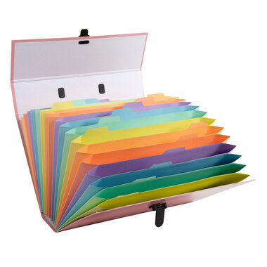 EXACOMPTA Cartella con scomp. Aquarel A4 56767E coral 18 pezzi