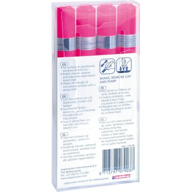 LEGAMASTER Glassboard Marker 7-118109 4 Stück, pink
