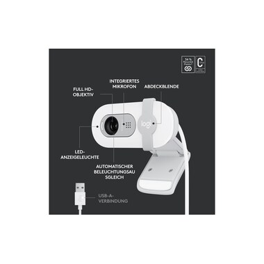 Logitech Brio 100 Bianco