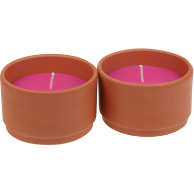 STEINHART Outdoor Kerze Terra 50x80mm 2043216000 pink 2 Stück