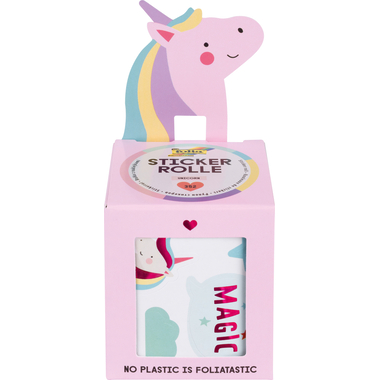 FOLIA Stickerrolle Einhorn 4m 27102 pink
