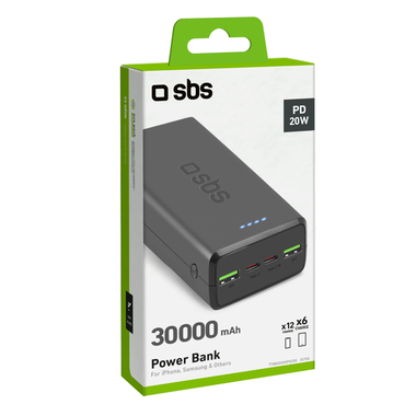Powerbank 30000mah portatile per iphone e android | SBS