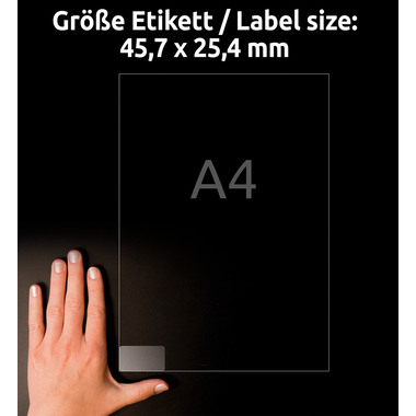 AVERY ZWECKFORM Etiketten 45,7x25,4mm L7781-25 transparent 1000 Stück