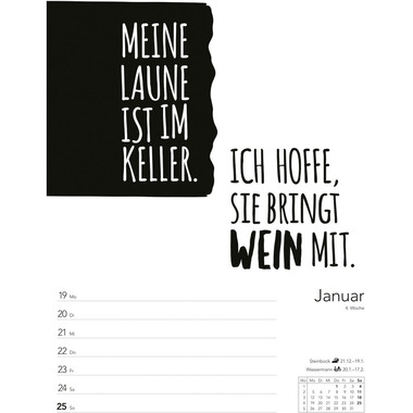 HARENBERG Wochenplaner 2026 3310134+26 Sprüche-Kalender DE 25x35.5cm