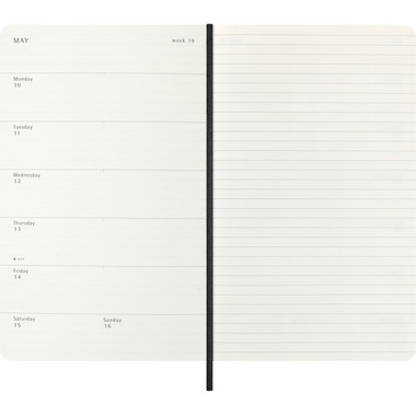 MOLESKINE Wochen-Notizkalender 26/27 DSB18WN3Y27 18M liniert SC schwarz 13x21cm