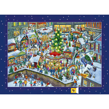 COPPENRATH Calendario da parete 72535 Mercatino di Natale affollato